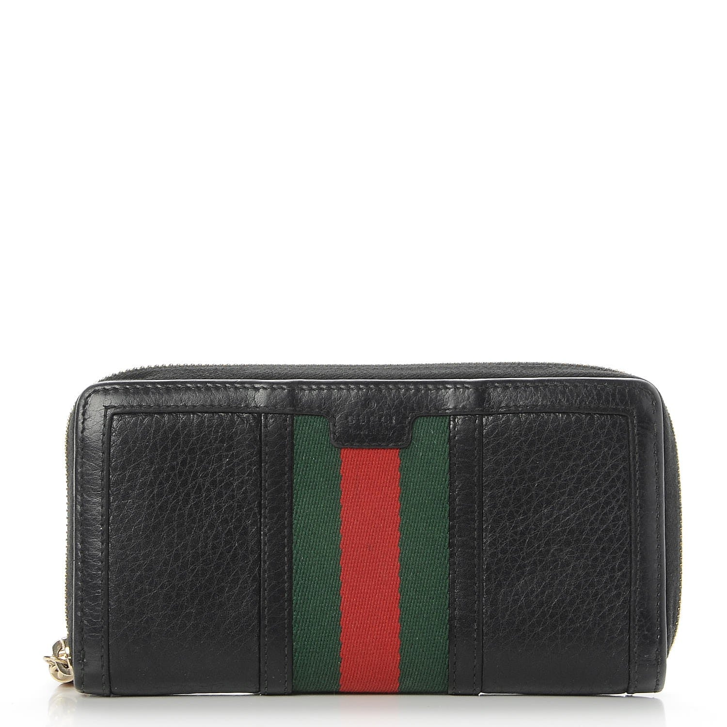 Gucci Calfskin Web Rania Zip Around Wallet Black 1 of 7