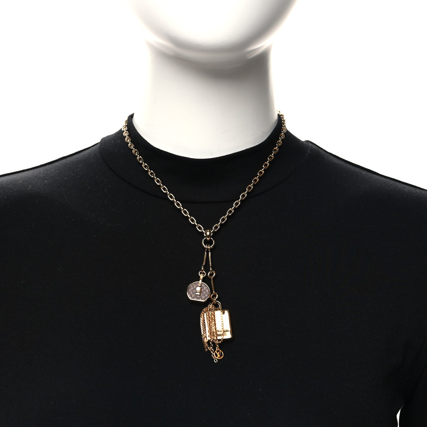 Metal Mini Boite Chapeau Pendant Necklace Gold