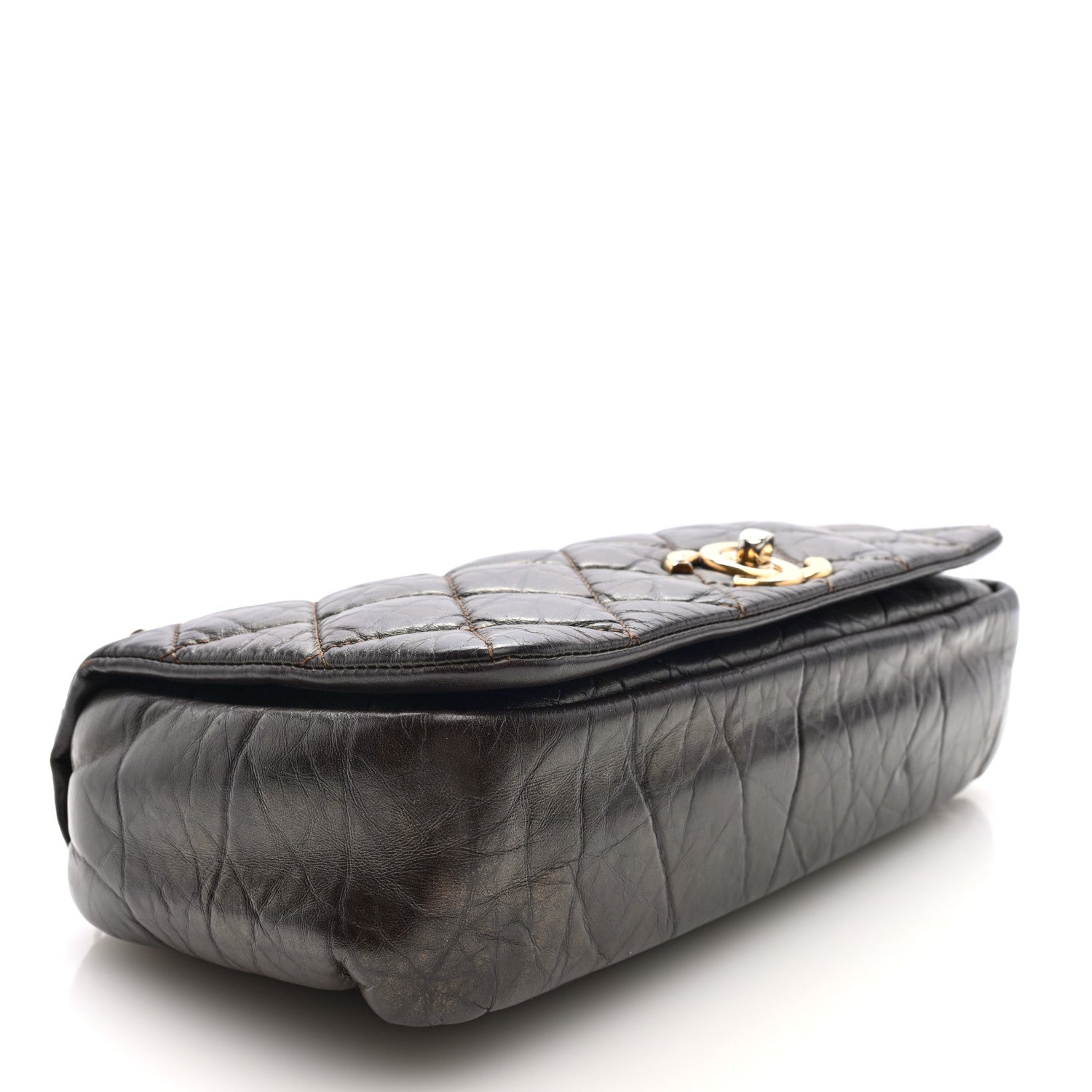 Chanel Metallic Aged Calfskin Quilted Medium Pondichery Flap Bronze 4 of 9
