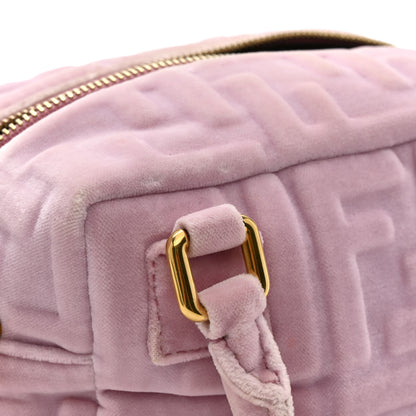 Fendi Velvet FF Embossed Mini Boston Box Rose Confetto 14 of 14