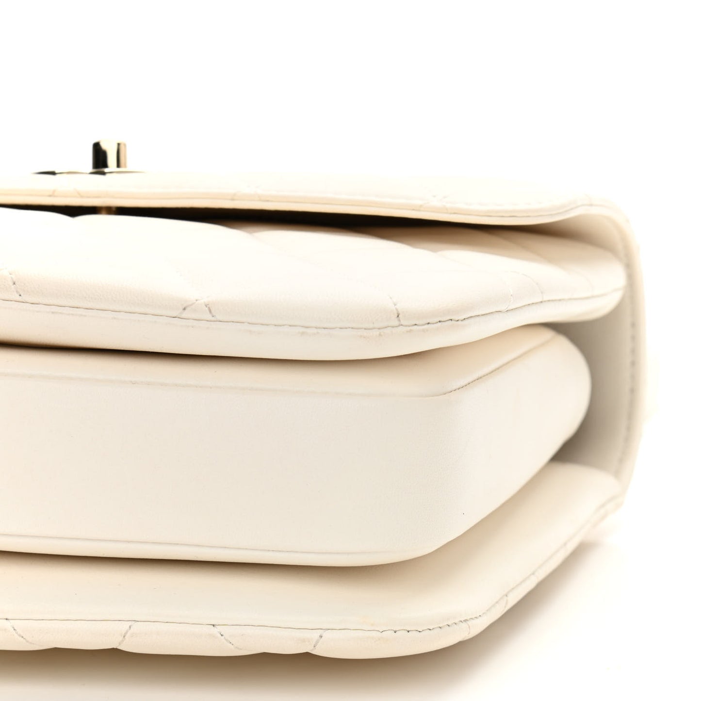 Lambskin Quilted Small Trendy CC Dual Handle Flap Bag White