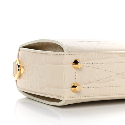 Alexander McQueen Calfskin Crocodile Embossed Box Shoulder Bag 16 Cream 11 of 19