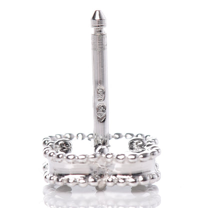 Van Cleef & Arpels 18K White Gold Mother of Pearl Sweet Alhambra Earrings 3 of 7