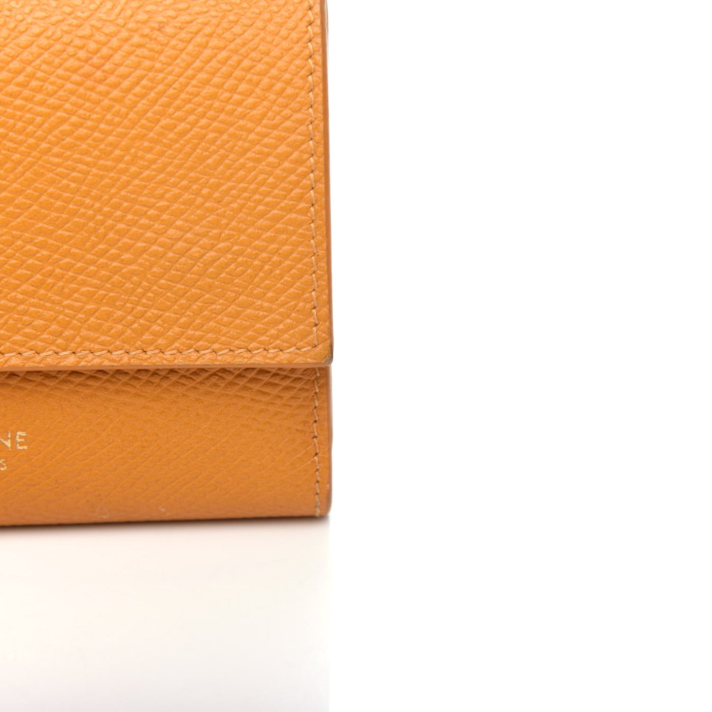 Grained Calfskin Small Multifunction Folded Wallet Safron