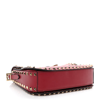 Valentino Garavani Vitello Medium Rockstud Flap Saddle Bag Scarlet 4 of 10