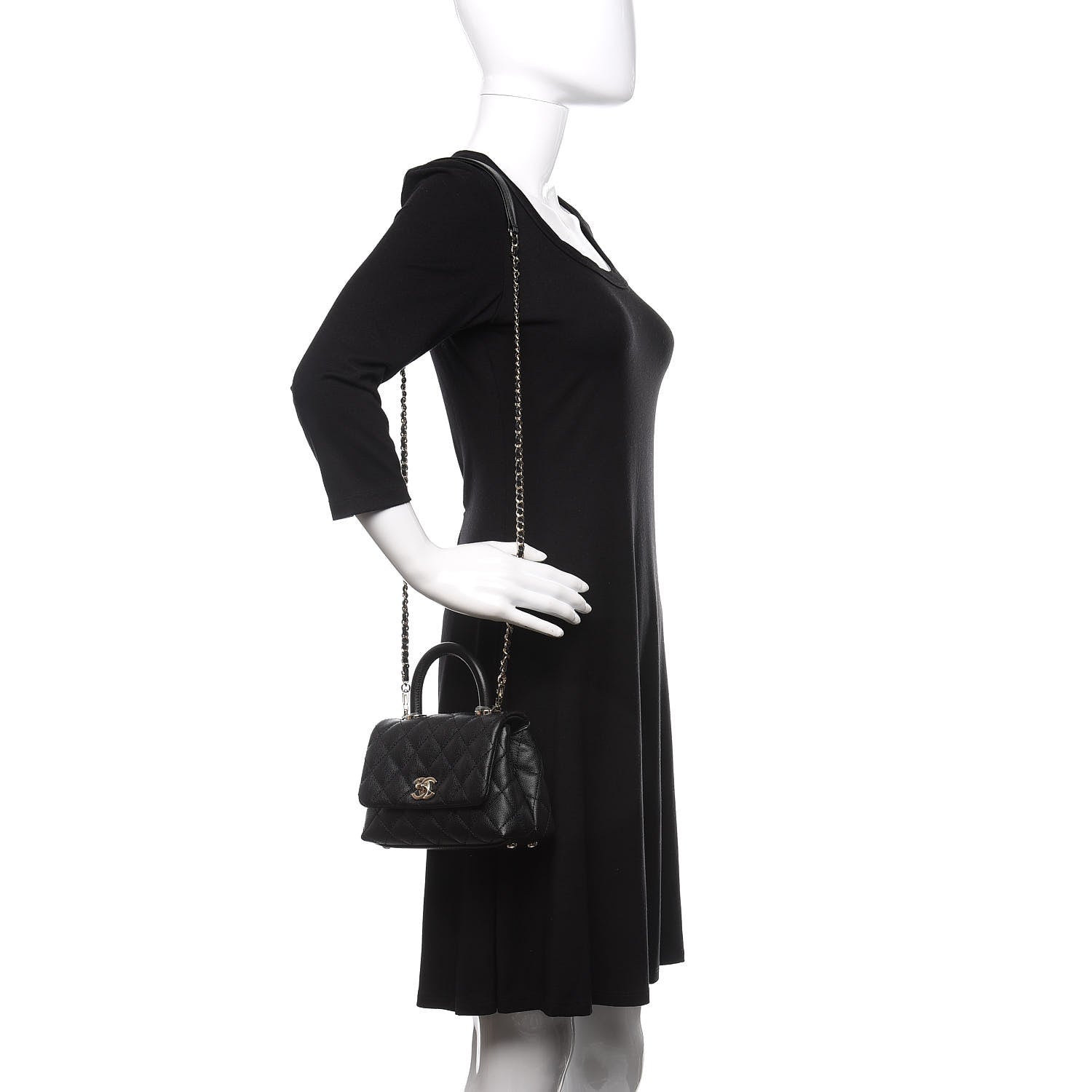 Chanel Caviar Quilted Extra Mini Coco Handle Flap Black 2 of 11