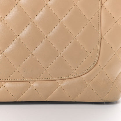 Chanel Calfskin Quilted Large Cambon Tote Beige Black 11 of 13