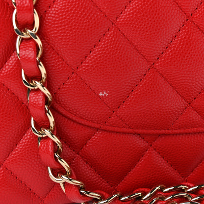 Chanel Caviar Quilted Medium Double Flap Red 11 of 12
