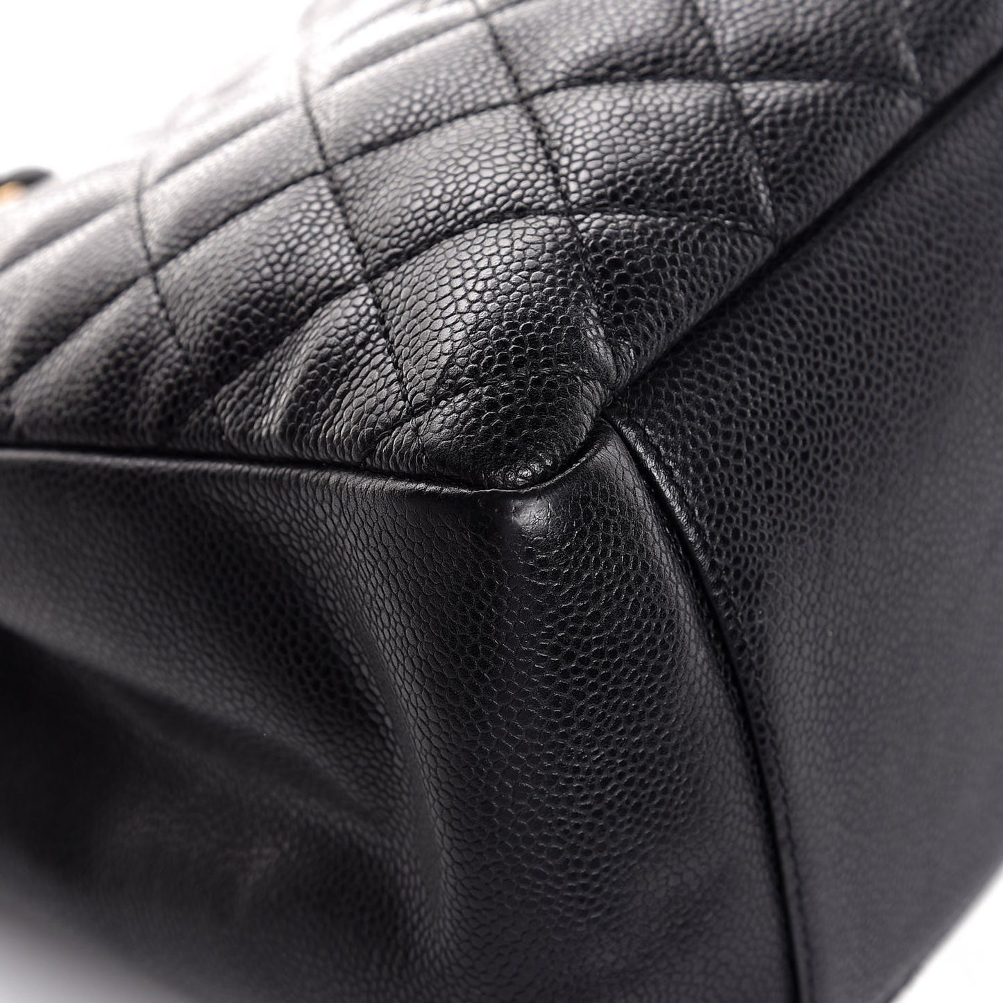 Caviar Quilted Grand Shopping Tote GST Black
