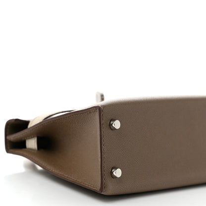 Hermes Madame Calfskin Matte Alligator Mini Kelly Sellier Touch 20 Etoupe Beton 9 of 11