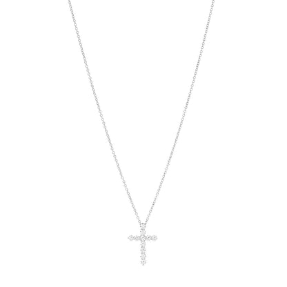 Tiffany Platinum Diamond Small Cross Pendant Necklace 1 of 8