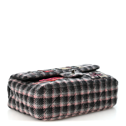 Chanel Wool Patchwork Medium Single Flap Pink Grey 4 of 10