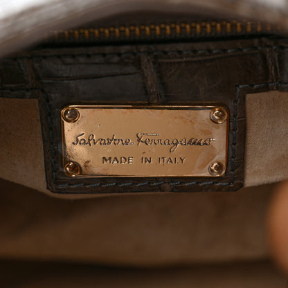 Salvatore Ferragamo Crocodile Betulla Tote Brown 7 of 10