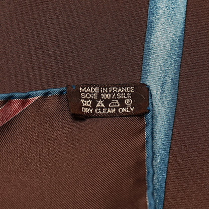 Hermes Silk Attrape Tes Reves Scarf 90 Chocolat Ardoise Taupe 3 of 7