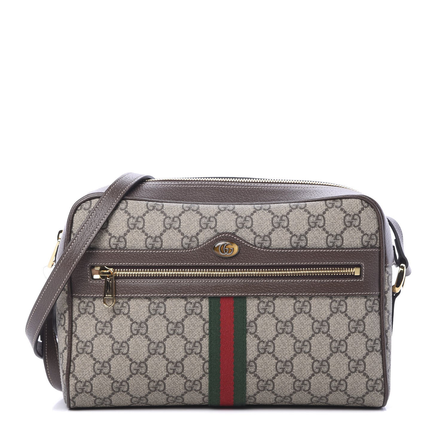 GG Supreme Monogram Web Small Ophidia Shoulder Bag Brown