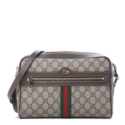 Gucci GG Supreme Monogram Web Small Ophidia Shoulder Bag Brown 1 of 9
