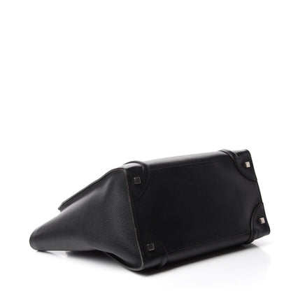 Celine Drummed Calfskin Mini Luggage Black 4 of 10