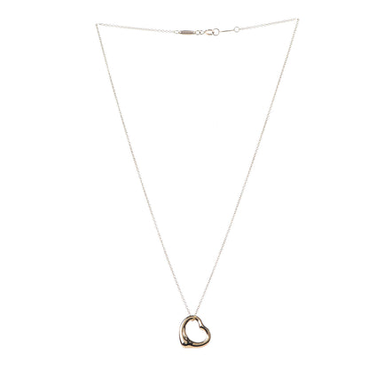 Tiffany 18K Yellow Gold 16mm Elsa Peretti Open Heart Pendant Necklace 3 of 9