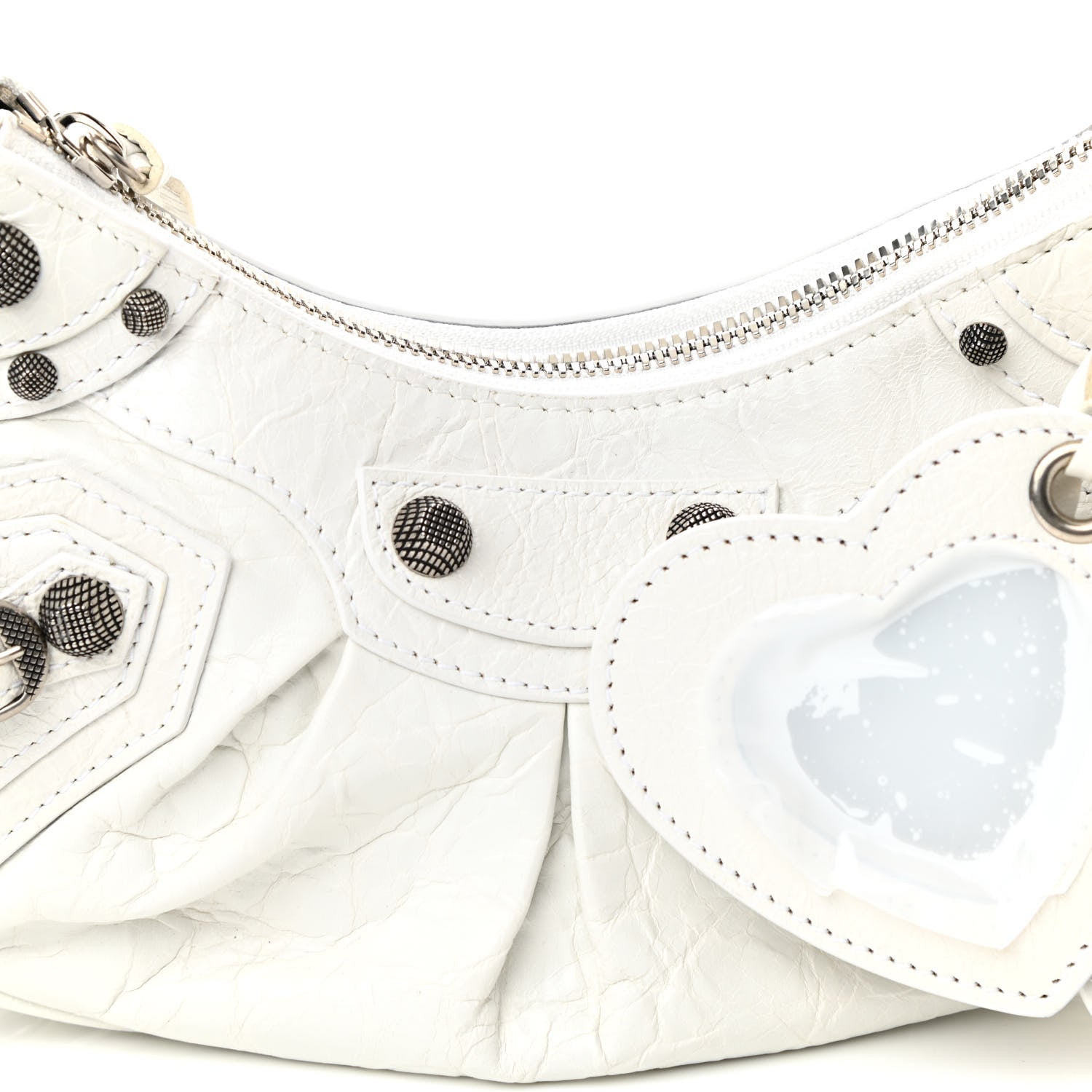 Balenciaga Agneau Arena Le Cagole Shoulder Bag XS Optic White 8 of 10