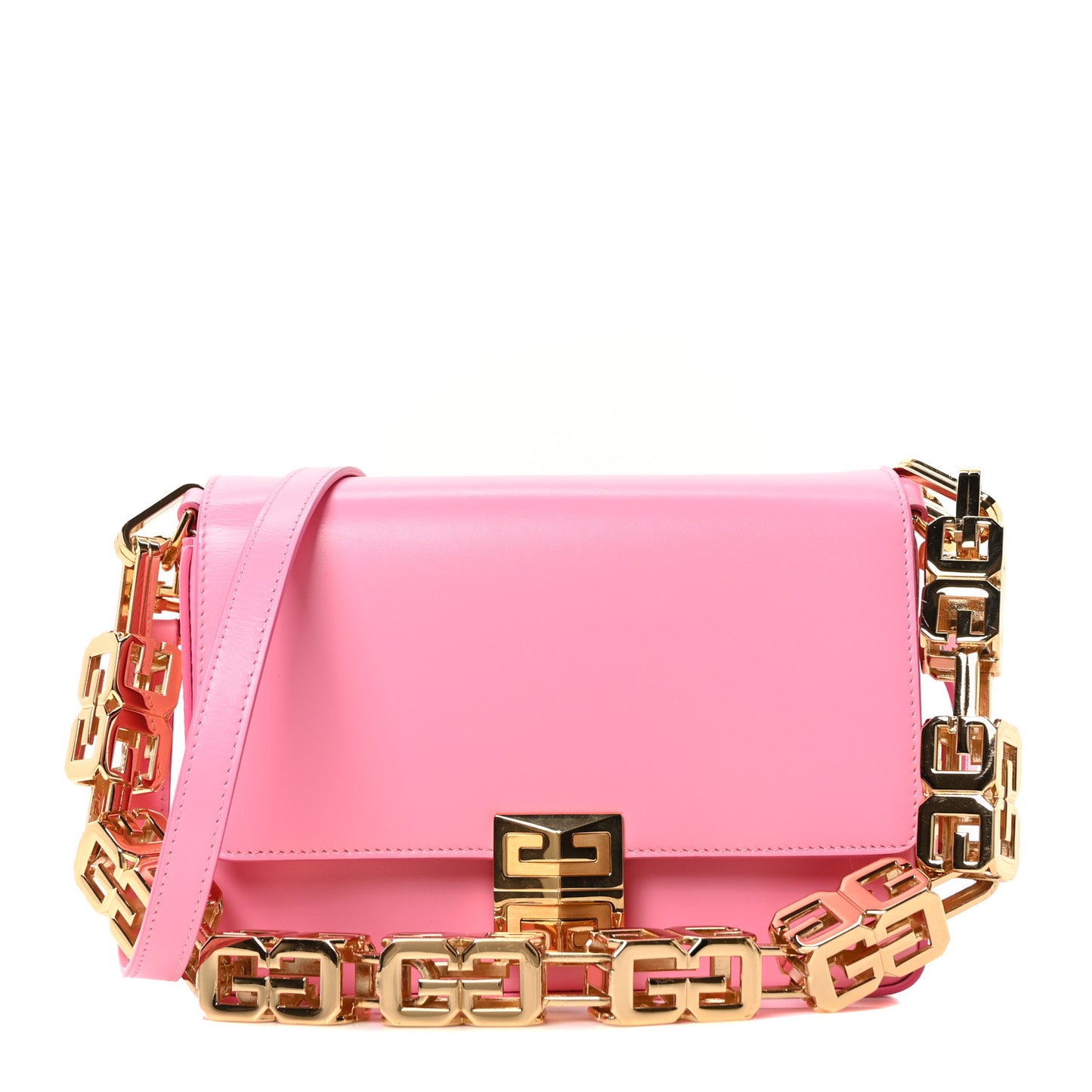 Box Calfskin Medium 4G Cube Chain Shoulder Bag Bright Pink