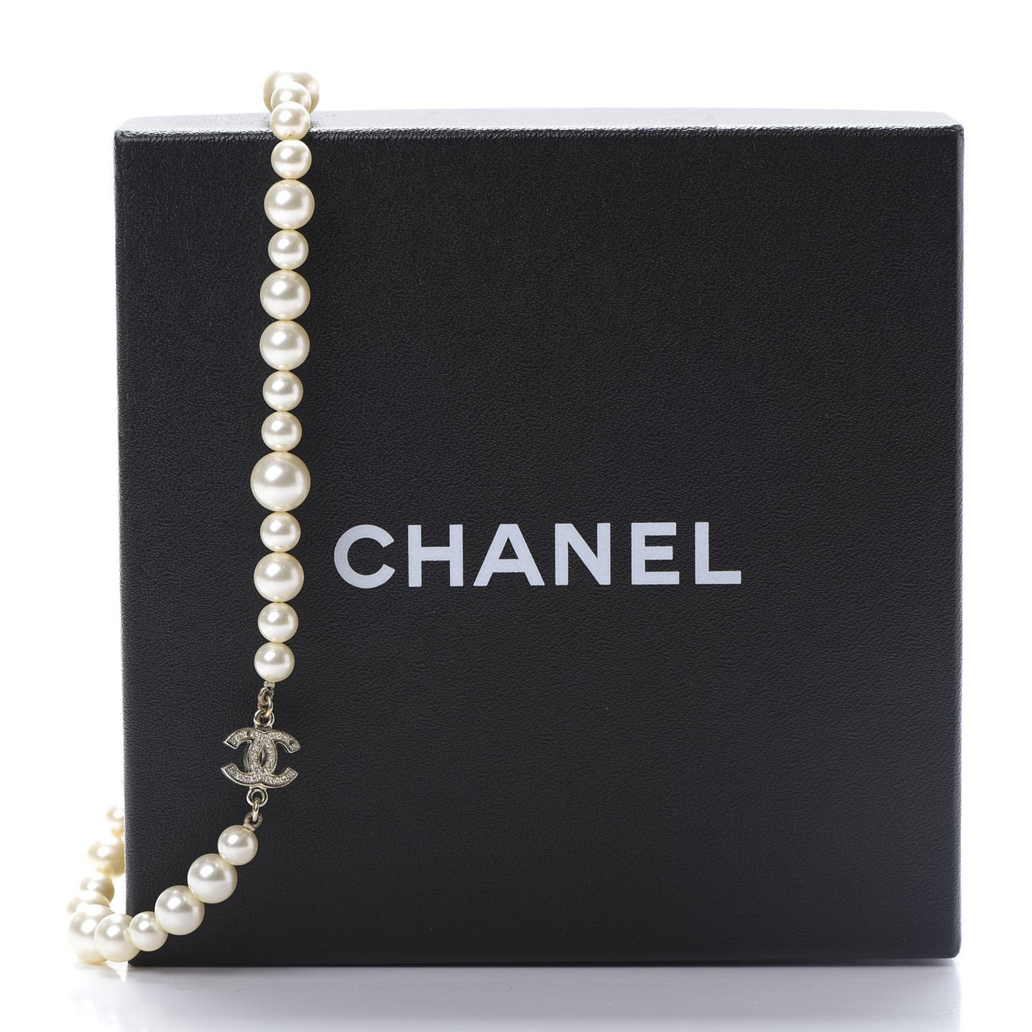 Crystal Pearl CC Short Necklace Gold