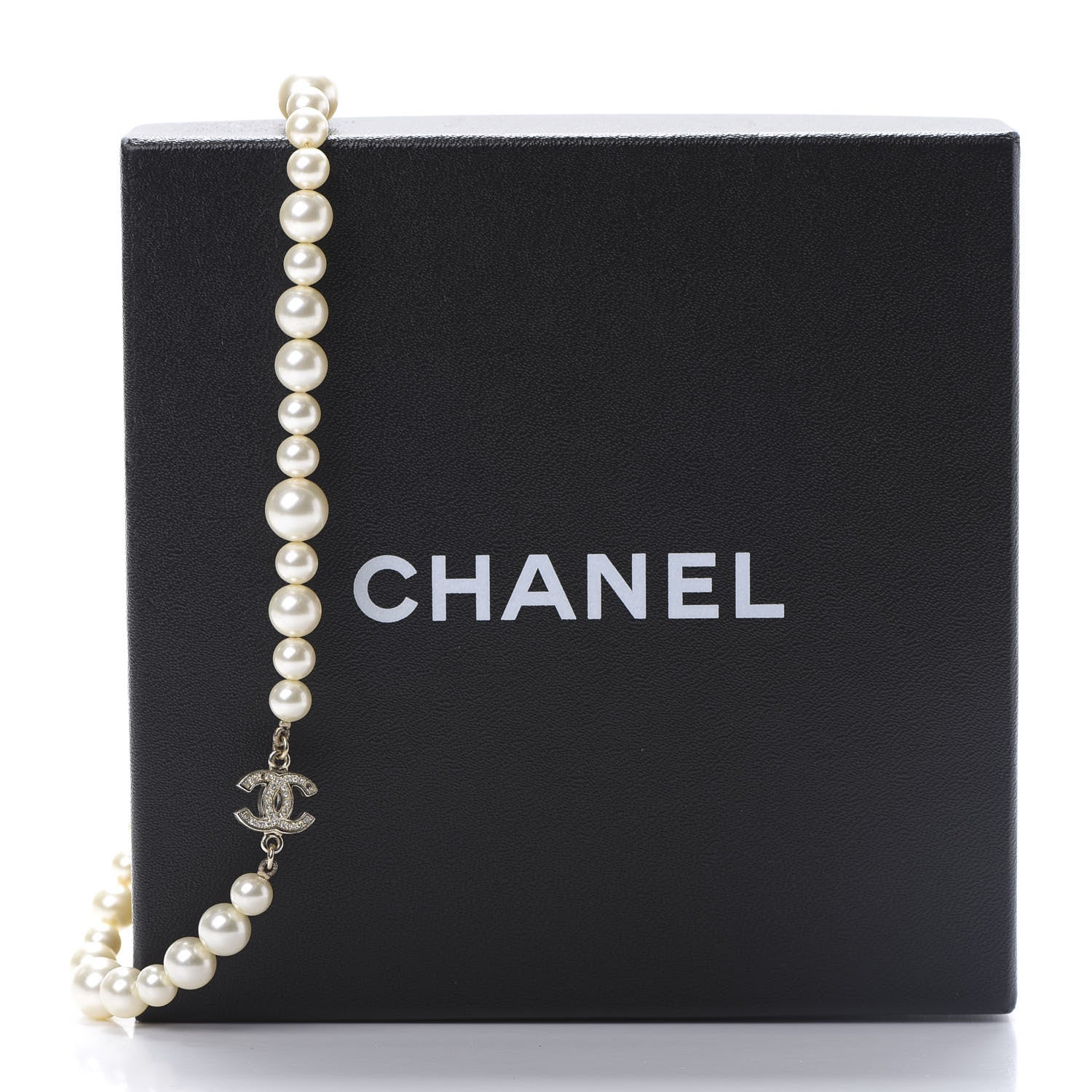 Chanel Crystal Pearl CC Short Necklace Gold 6 of 6