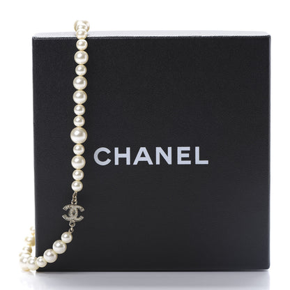 Chanel Crystal Pearl CC Short Necklace Gold 6 of 6