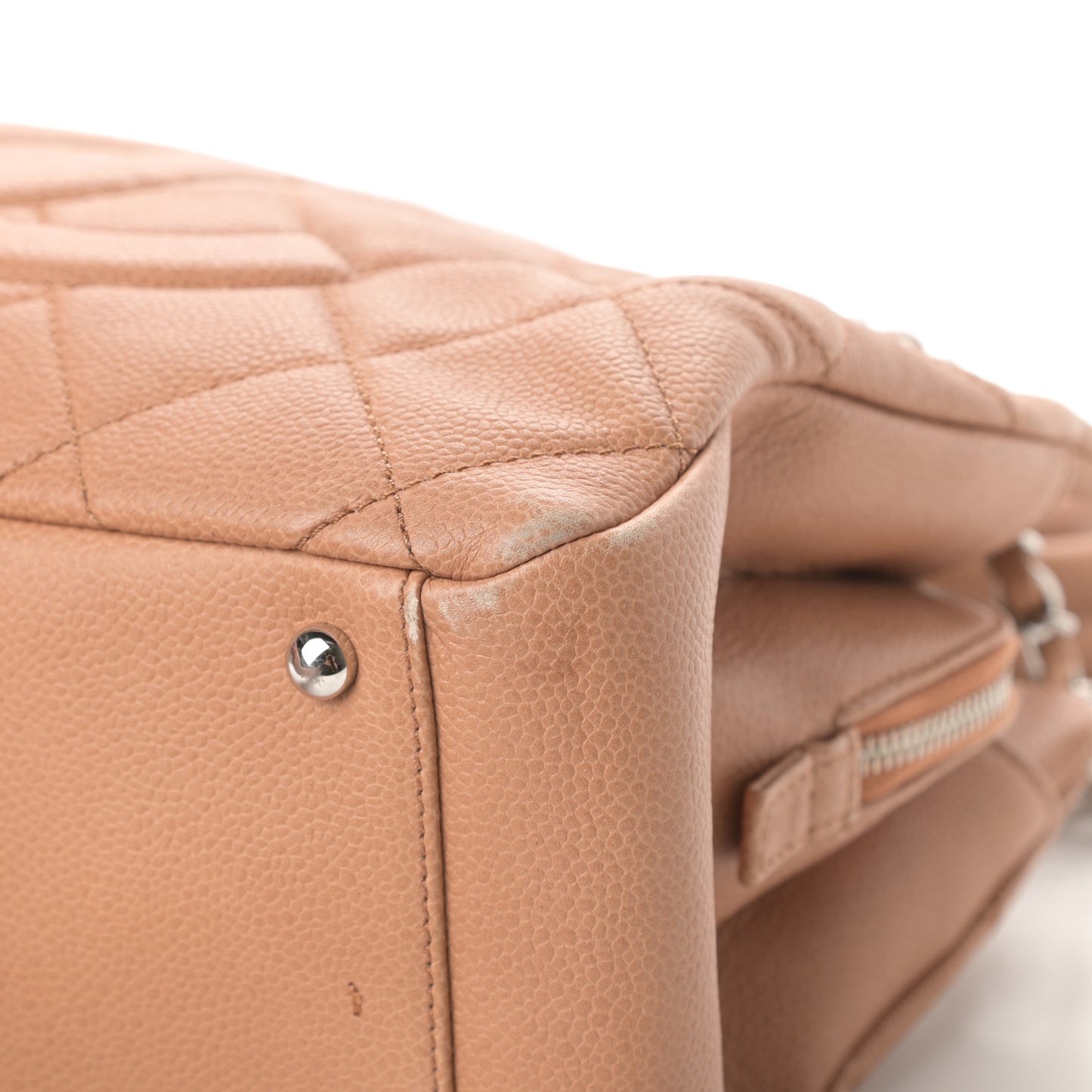 Caviar Quilted Timeless CC Shopping Tote Beige