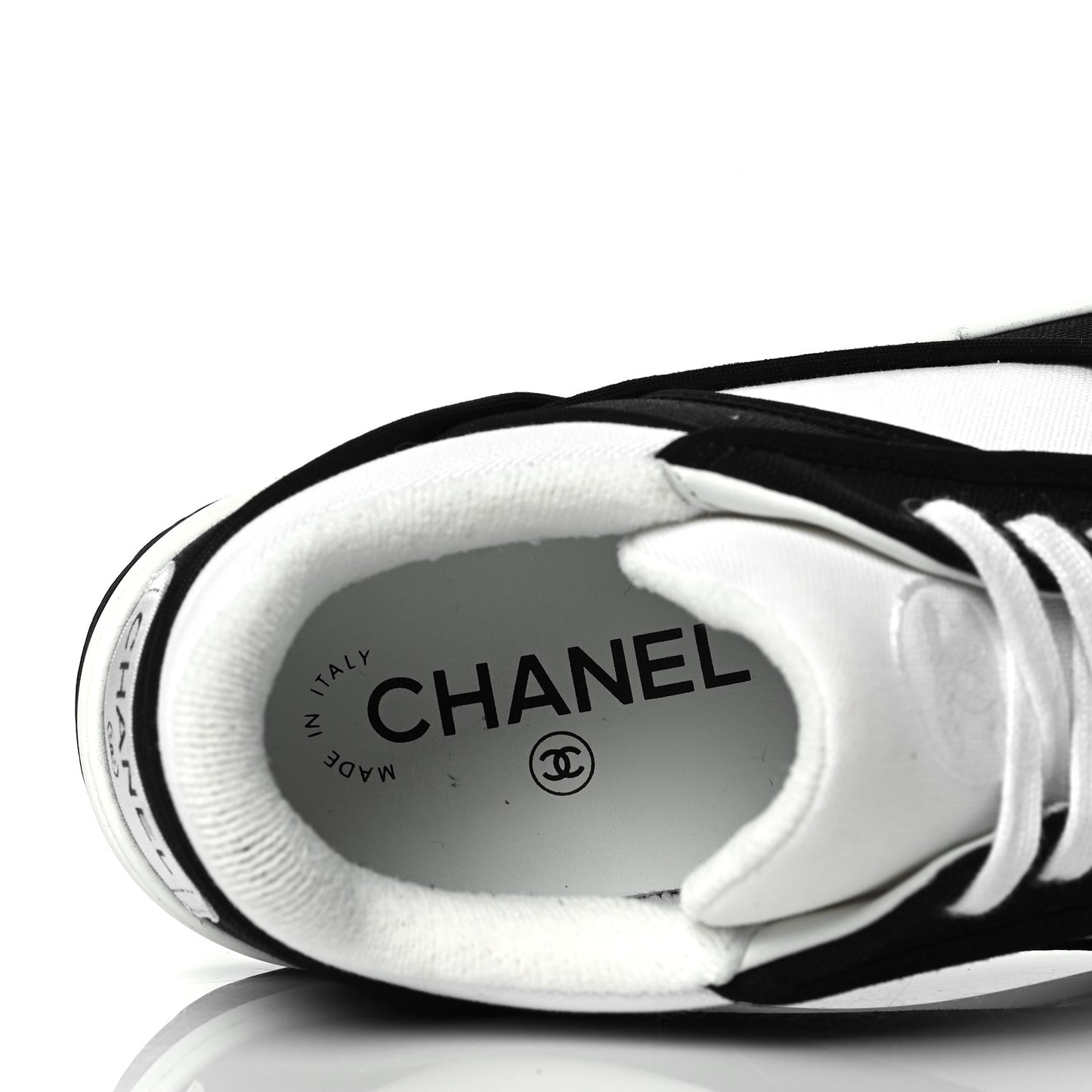 Fabric Womens Logo Sneakers 38 Black White