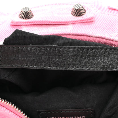 Balenciaga Denim BB Monogram Le Cagole Shoulder Bag XS Pink 7 of 11