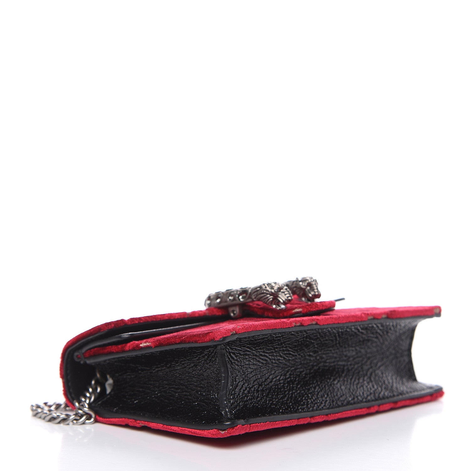 Gucci Velvet GG Monogram Super Mini Dionysus Shoulder Bag Red Cipria Black 4 of 9