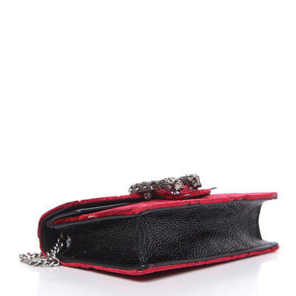 Gucci Velvet GG Monogram Super Mini Dionysus Shoulder Bag Red Cipria Black 4 of 9
