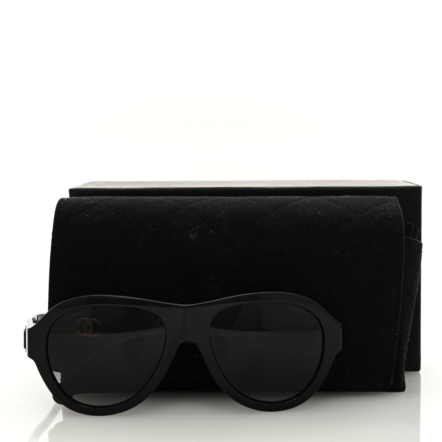 Acetate Strass Pilot Sunglasses 5467-B-A Black