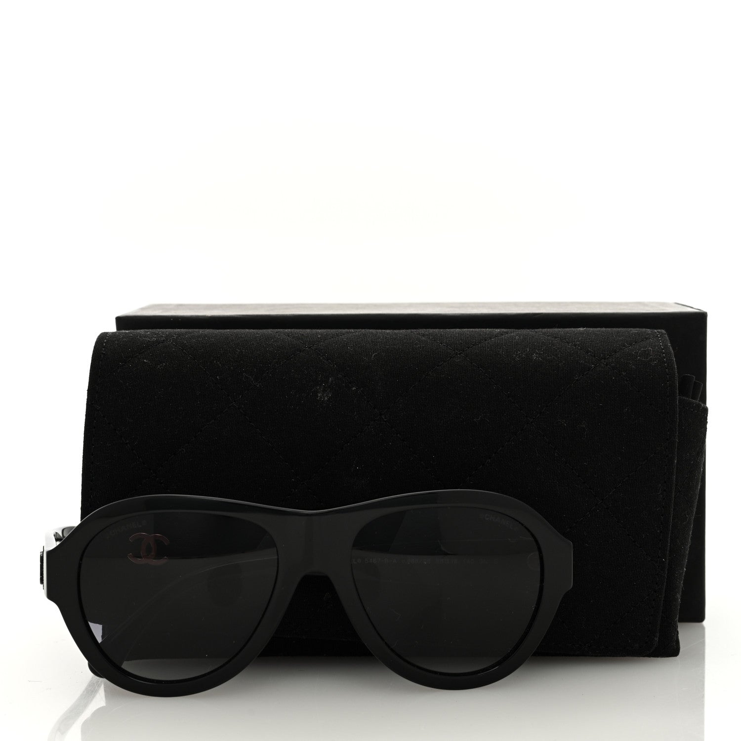 Chanel Acetate Strass Pilot Sunglasses 5467-B-A Black 8 of 8
