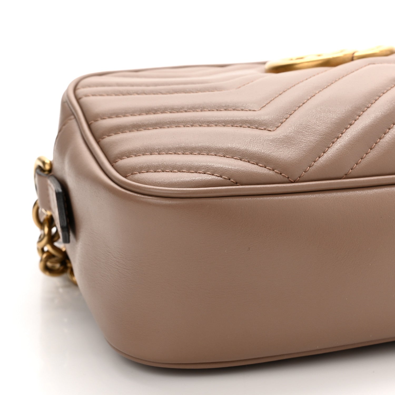 Gucci Calfskin Matelasse Small GG Marmont Chain Shoulder Bag Porcelain Rose 9 of 11
