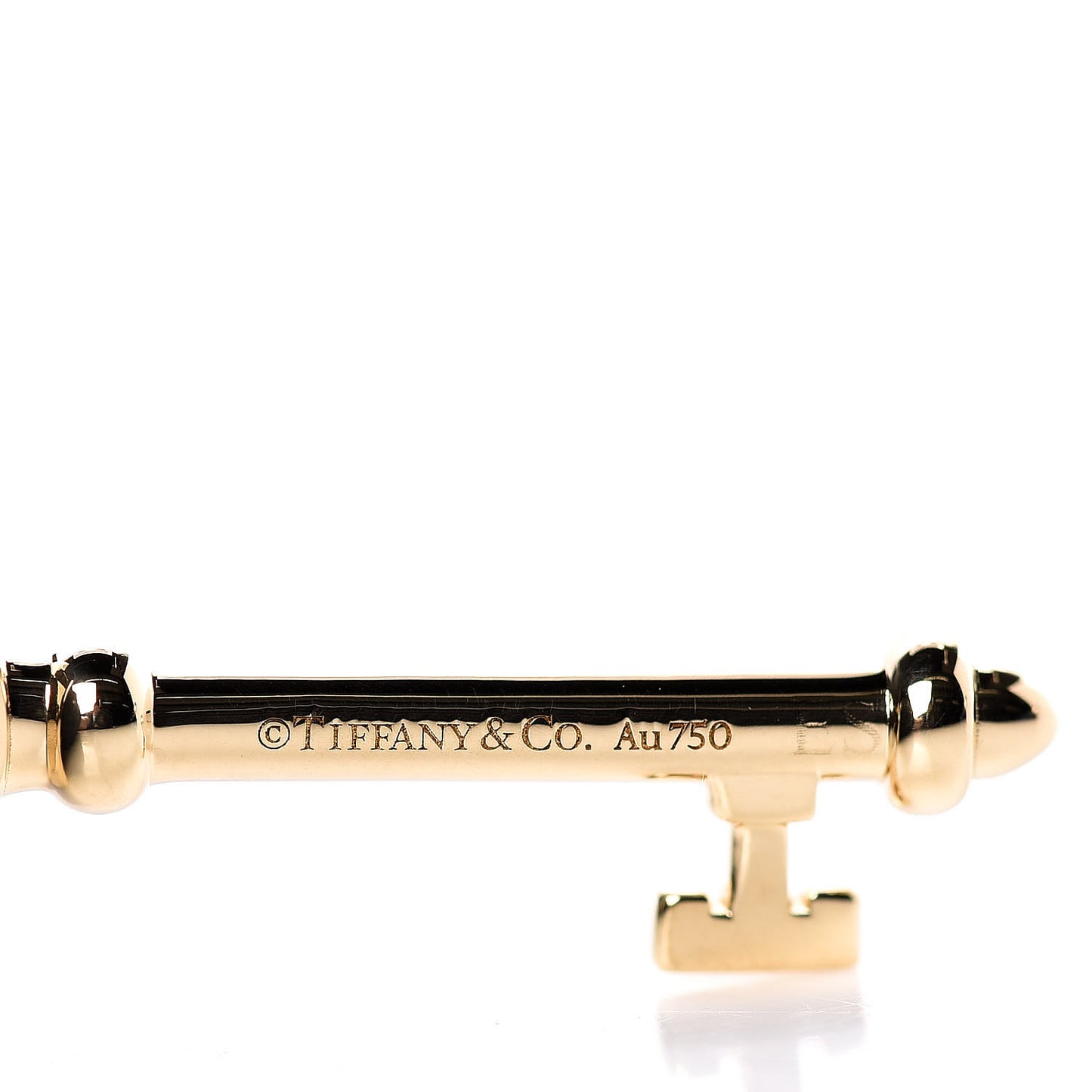 18K Yellow Gold Ruby Atlas Pierced Key Pendant