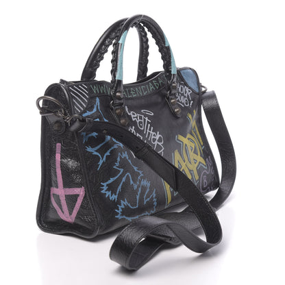 Balenciaga Agneau Graffiti All Over Classic Hardware S City Black Multicolor 3 of 10
