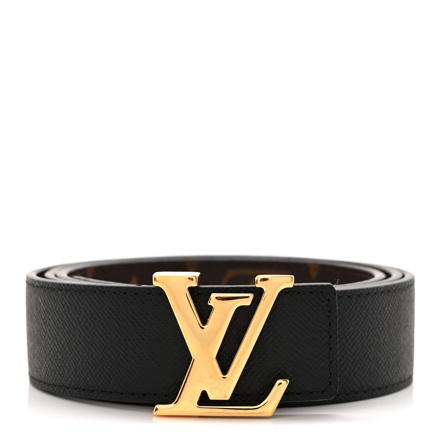 Louis Vuitton Calfskin Monogram 30mm LV Initiales Reversible Belt 85 34 Black 1 of 7