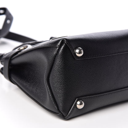 Burberry Grainy Calfskin House Check Grommet Baby Banner Tote Black 5 of 10