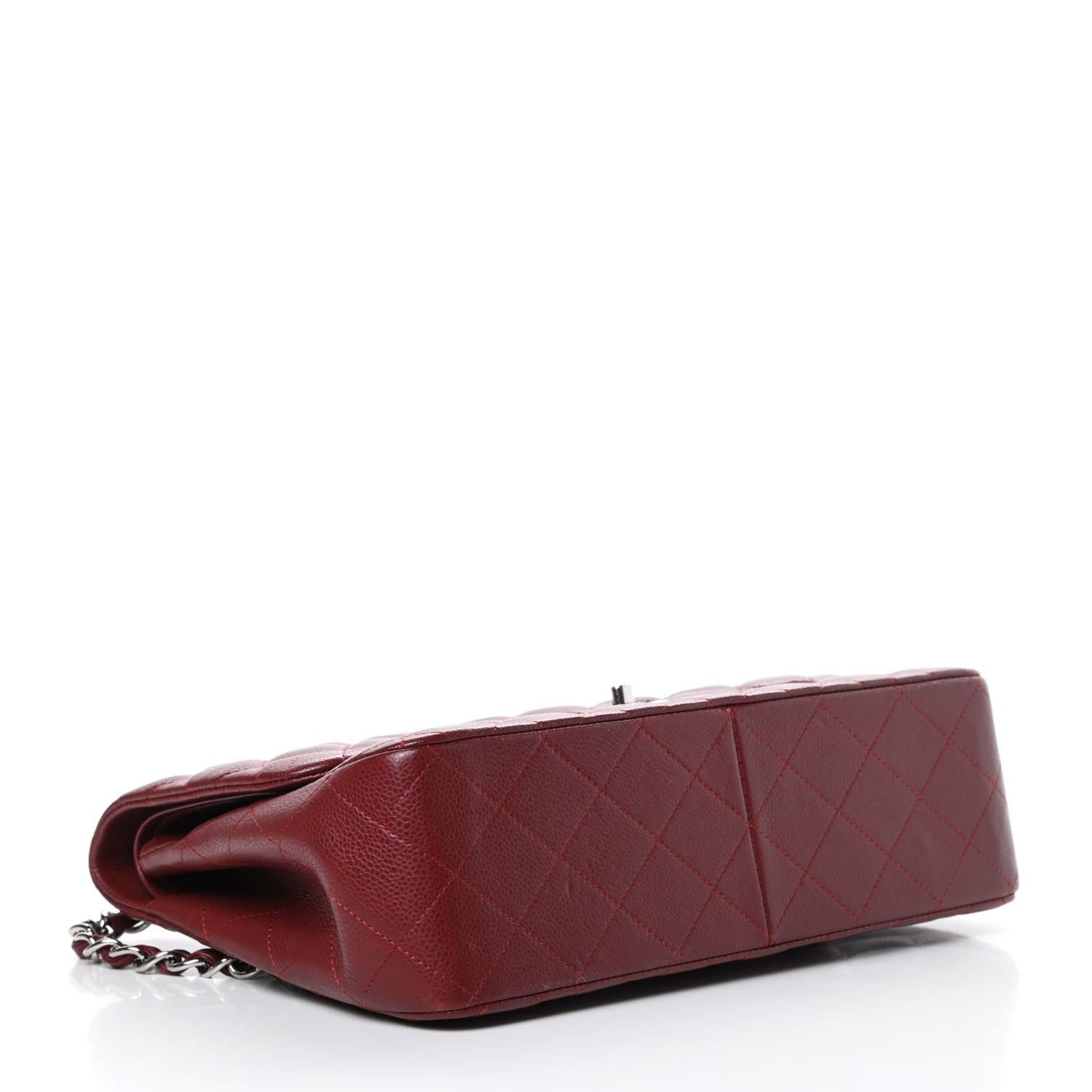 Chanel Caviar Quilted Jumbo Double Flap Dark Red 4 of 15