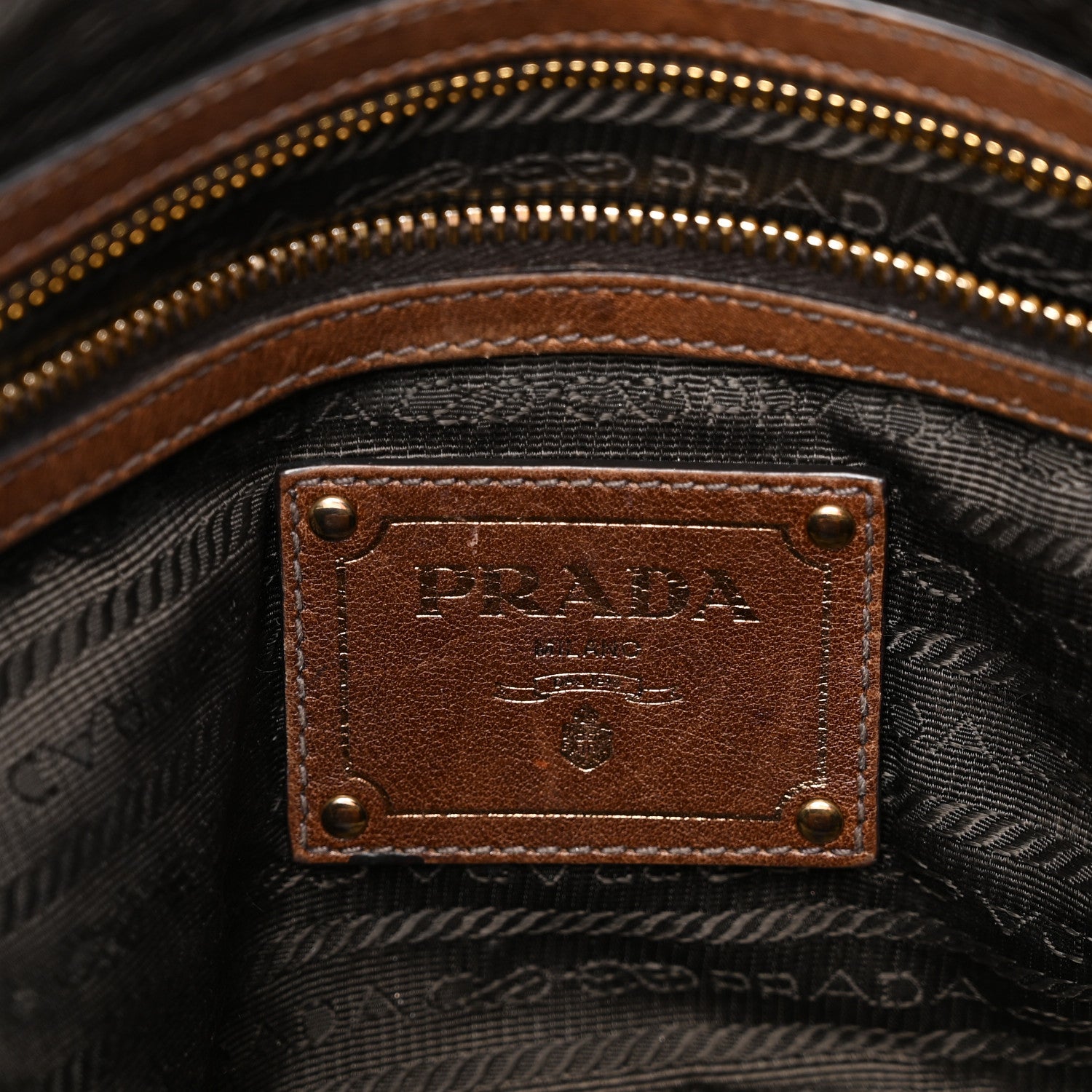 Prada Soft Calf Shopping Tote Brown 6 of 11