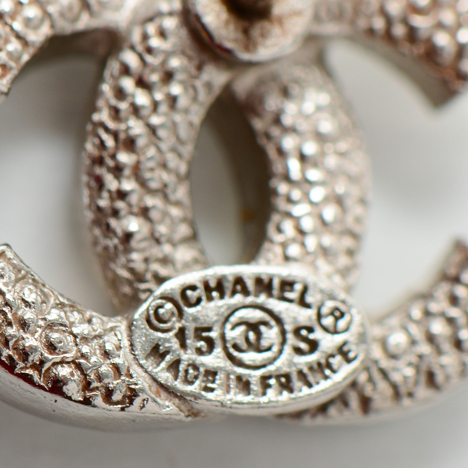 Chanel Crystal CC Earrings Silver 4 of 4