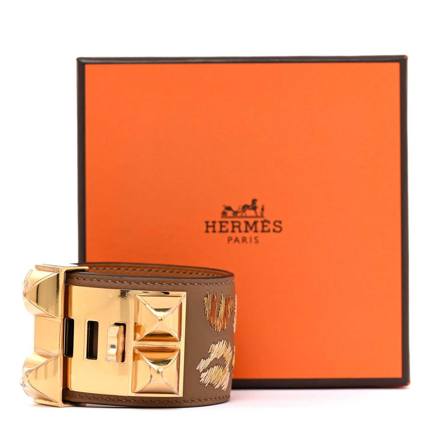 Swift Leopard Embroidered Collier de Chien CDC Bracelet T2 Alezan