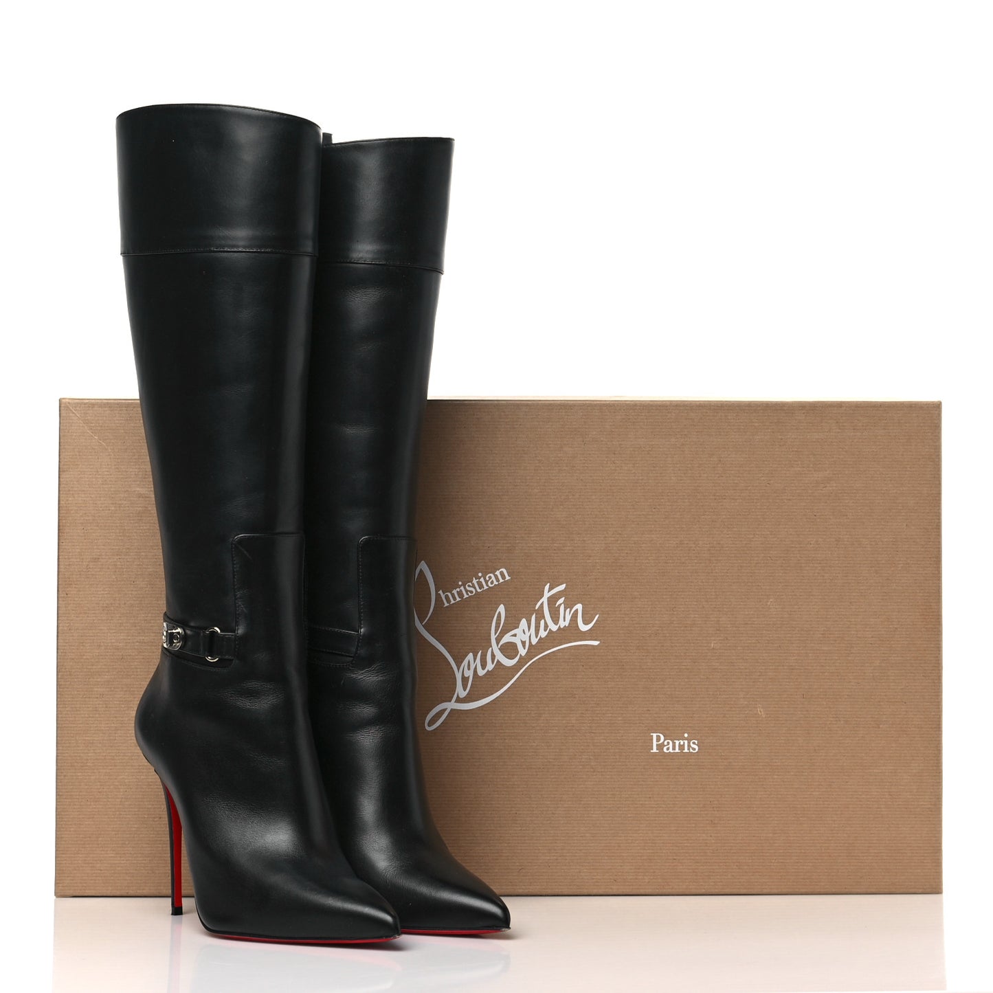 Calfskin Lock Kate Botta 100 Knee High Boots 39 Black