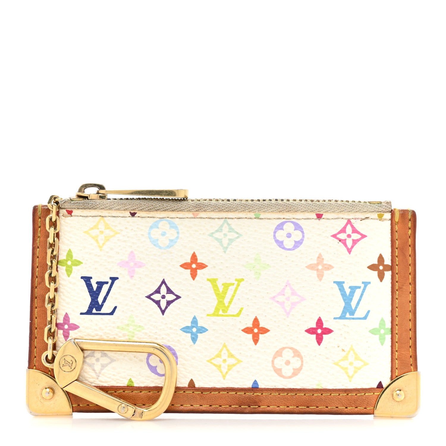 Louis Vuitton Monogram Multicolor Key Pouch White 1 of 12