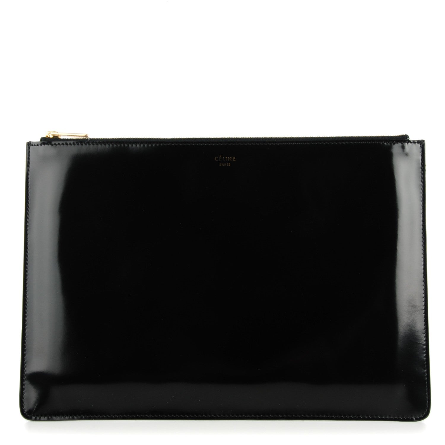 Celine Spazzolato Calfskin Clutch Black 1 of 8