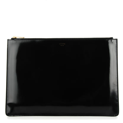 Celine Spazzolato Calfskin Clutch Black 1 of 8