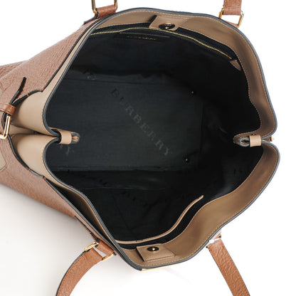 Burberry Heritage Grain Smooth Calfskin Large Clarborough Tote Taupe Brown 5 of 8