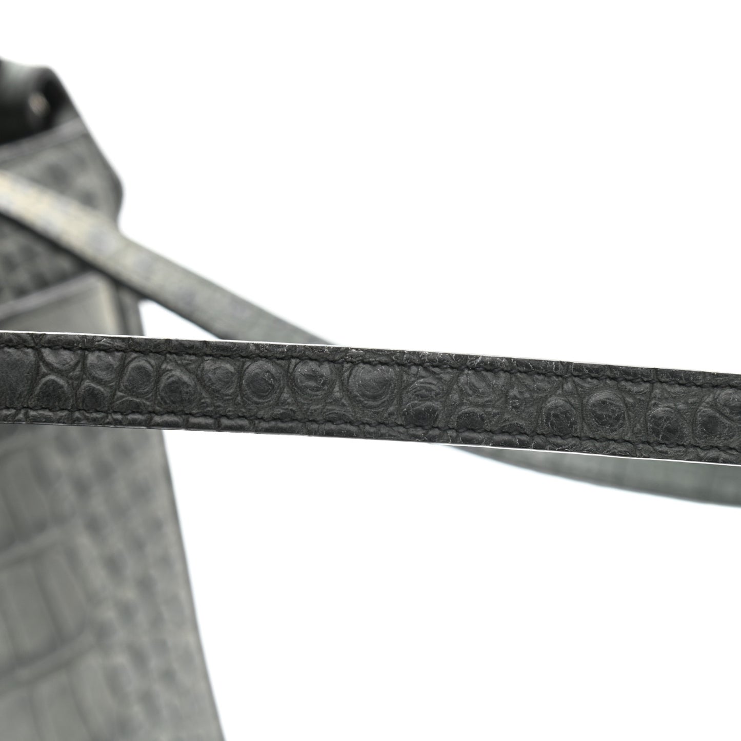 Calfskin Crocodile Embossed Small Sac De Jour Fog
