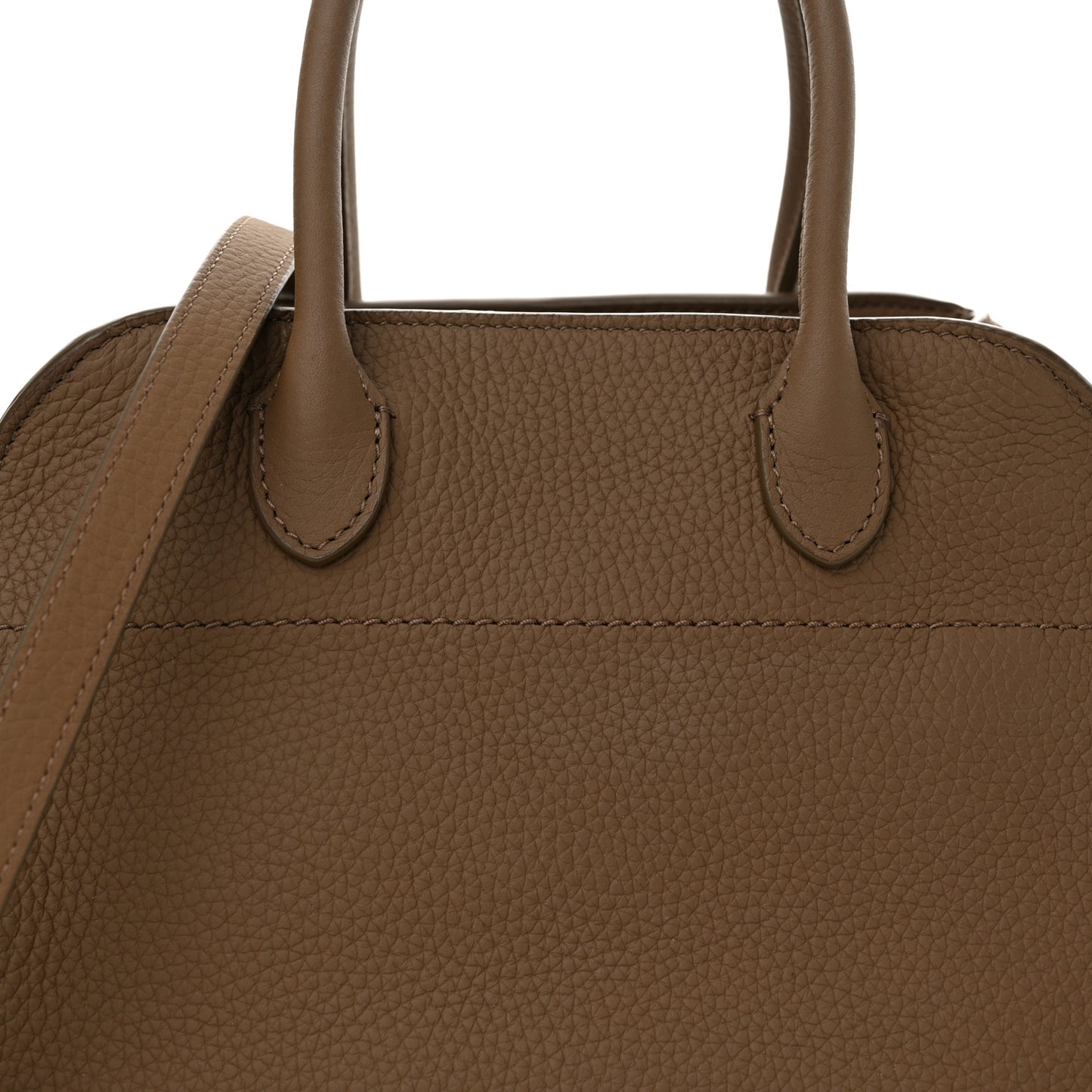 Grained Calfskin Soft Margaux 10 Bag Dark Taupe